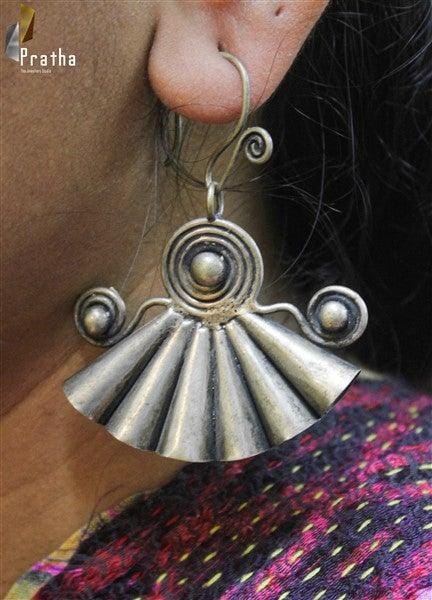 Pankhi Earring | Designer Silver Earrings | Handcrafted Silver Jewellery For Women By Pratha - Jewellery Studio