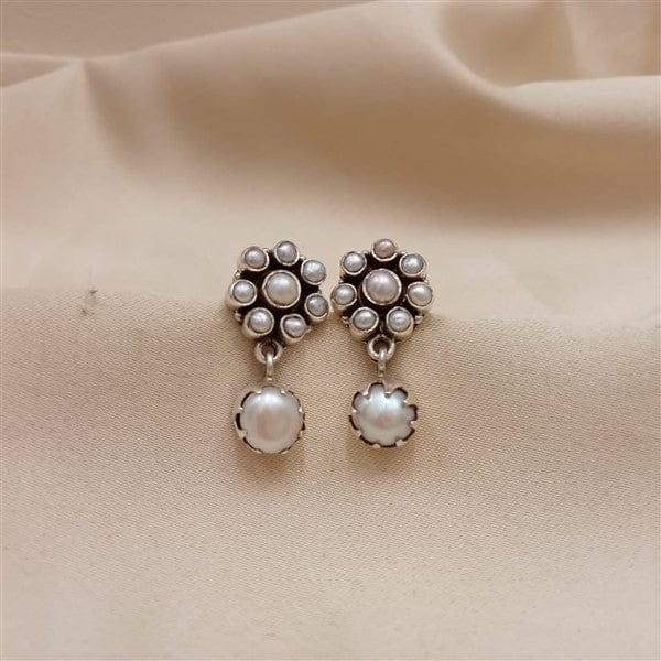 Pearl Flower Drop Earrings