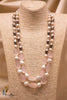 Rose Quartz Mala | Designer Silver Necklace | Handcrafted Silver Jewellery For Women By Pratha - Jewellery Studio