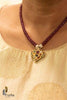 Navratna Ganesha Pendant In Ruby Mala | Designer Silver Necklace | Handcrafted Silver Jewellery For Women By Pratha - Jewellery Studio