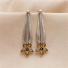 Cutstone long Floral Earrings