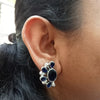 Semi-Circular Hydro Blue Sapphire Earrings