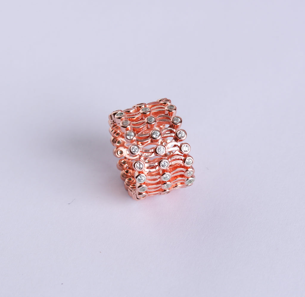 Adjustable Rose Gold Ring Kada