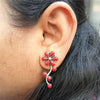 Floral Hydro Coral Earrings
