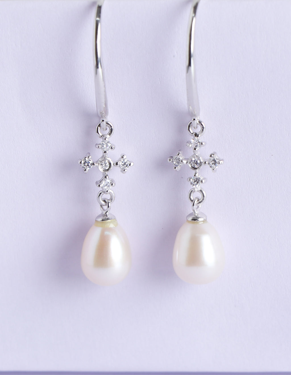 Zircon Pearl Drop Hooks