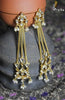 Load image into Gallery viewer, Long Kundan Earrings | Designer Silver Earrings | Handcrafted Silver Jewellery For Women By Pratha - Jewellery Studio