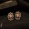 Designer Silver Earrings | Diamond Flower Studs | Handcrafted Silver Jewellery For Women By Pratha - Jewellery Studio