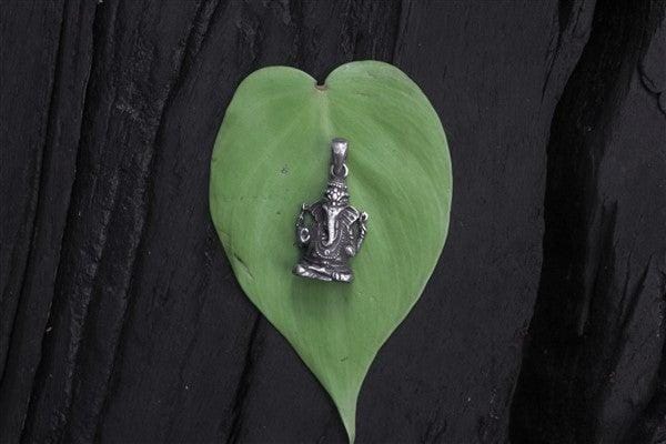 Handcrafted sterling silver Ganesha pendant freeshipping - Pratha - Jewellery Studio