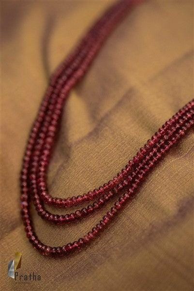 Spinel  Ruby Mala | Designer Necklace | Handcrafted Silver Jewellery For Women By Pratha - Jewellery Studio