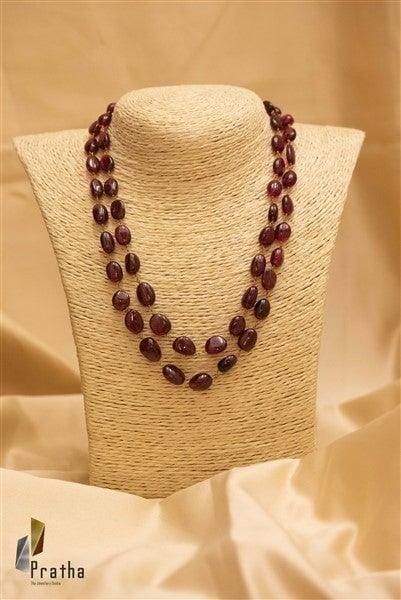 Tourmaline Guthai Mala | Designer Silver Necklace | Handcrafted Silver Jewellery For Women By Pratha - Jewellery Studio