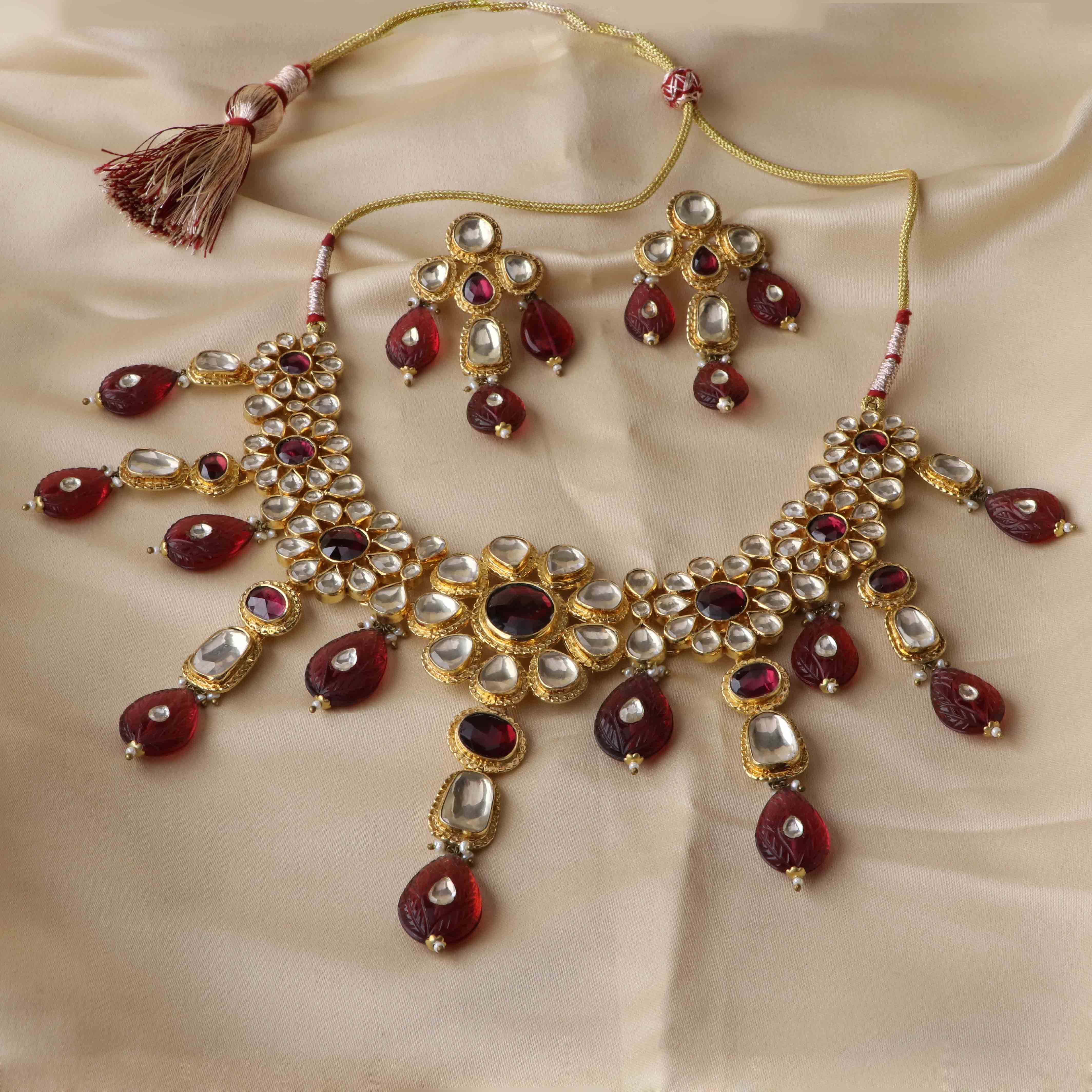 Floral Kundan Necklace Set
