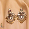 Designer Silver Earrings | Duo Tone Chandbali | Handcrafted Silver Jewellery For Women By Pratha - Jewellery Studio