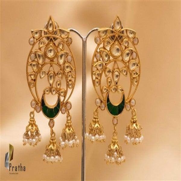 Designer Silver Earrings | Jhumka Chandbali | Handcrafted Silver Jewellery For Women By Pratha - Jewellery Studio