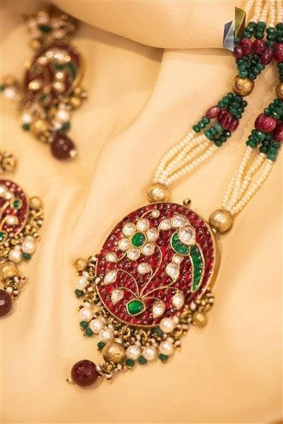 Kundan Necklace Set | Designer Silver Necklace | Jewellery For Women in Sterling Silver By Pratha - Jewellery Studio