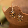 Designer Silver Earrings | Yellow Danglers | Handcrafted Silver Jewellery For Women By Pratha - Jewellery Studio
