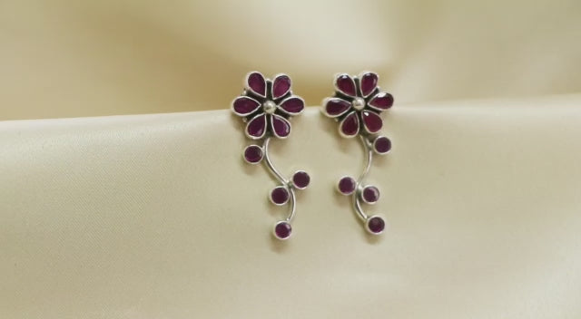 Floral Ruby Earrings