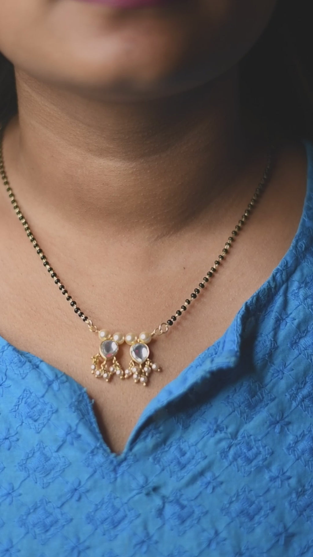 Kundan Clear Drop Mangalsutra