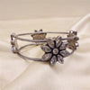 Silver Kada | Silver Bracelet | Floral Cutstone Kada | Handcrafted Silver Jewellery For Women By Pratha - Jewellery Studio