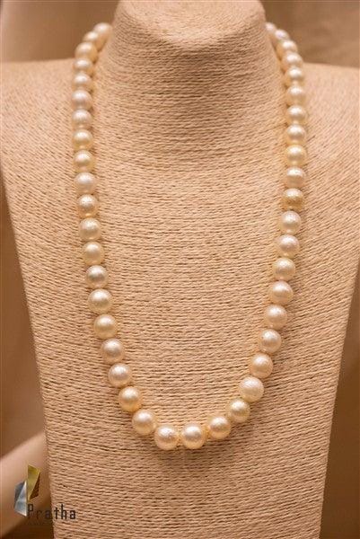 Southsea Pearl Mala | Designer Silver Necklace | Handcrafted Silver Jewellery For Women By Pratha - Jewellery Studio