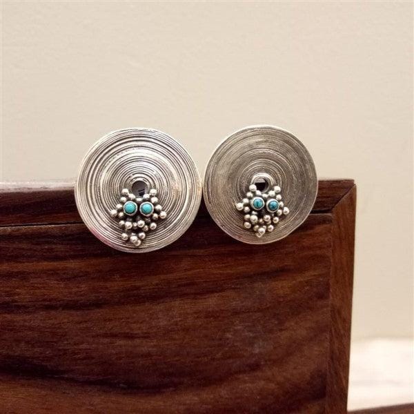 Silver Disc Earrings freeshipping - Pratha - Jewellery Studio