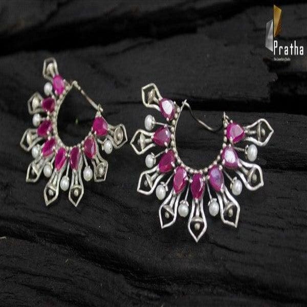 Pen Nibs Earrings | Designer Silver Earrings | Handcrafted Silver Jewellery For Women By Pratha - Jewellery Studio