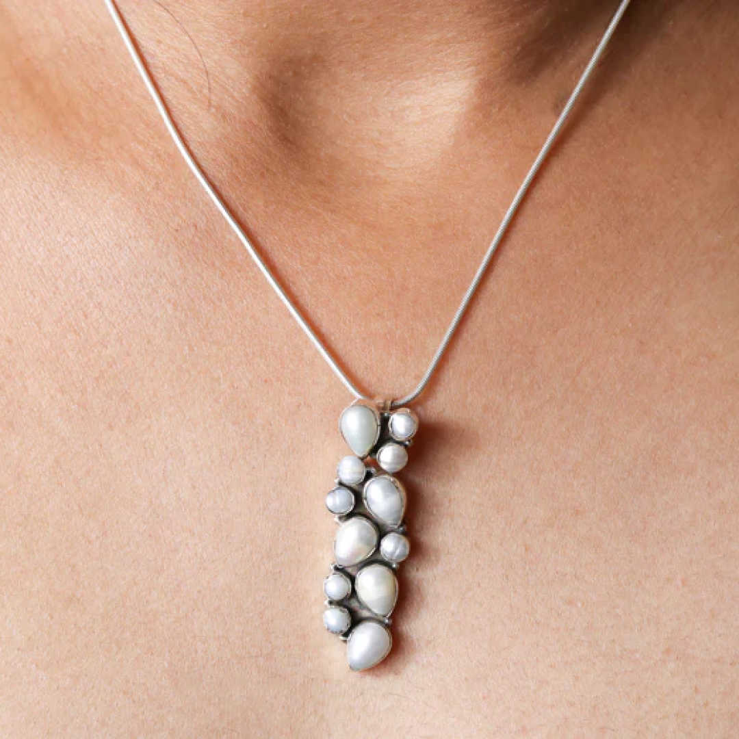 Abstract Pearl Pendant