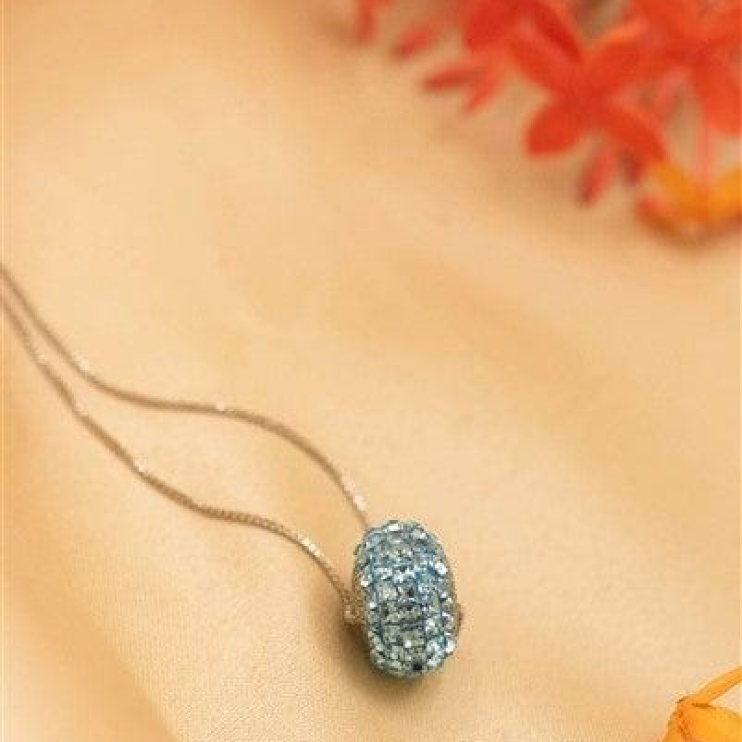 Blue Ring  Pendant With Chain