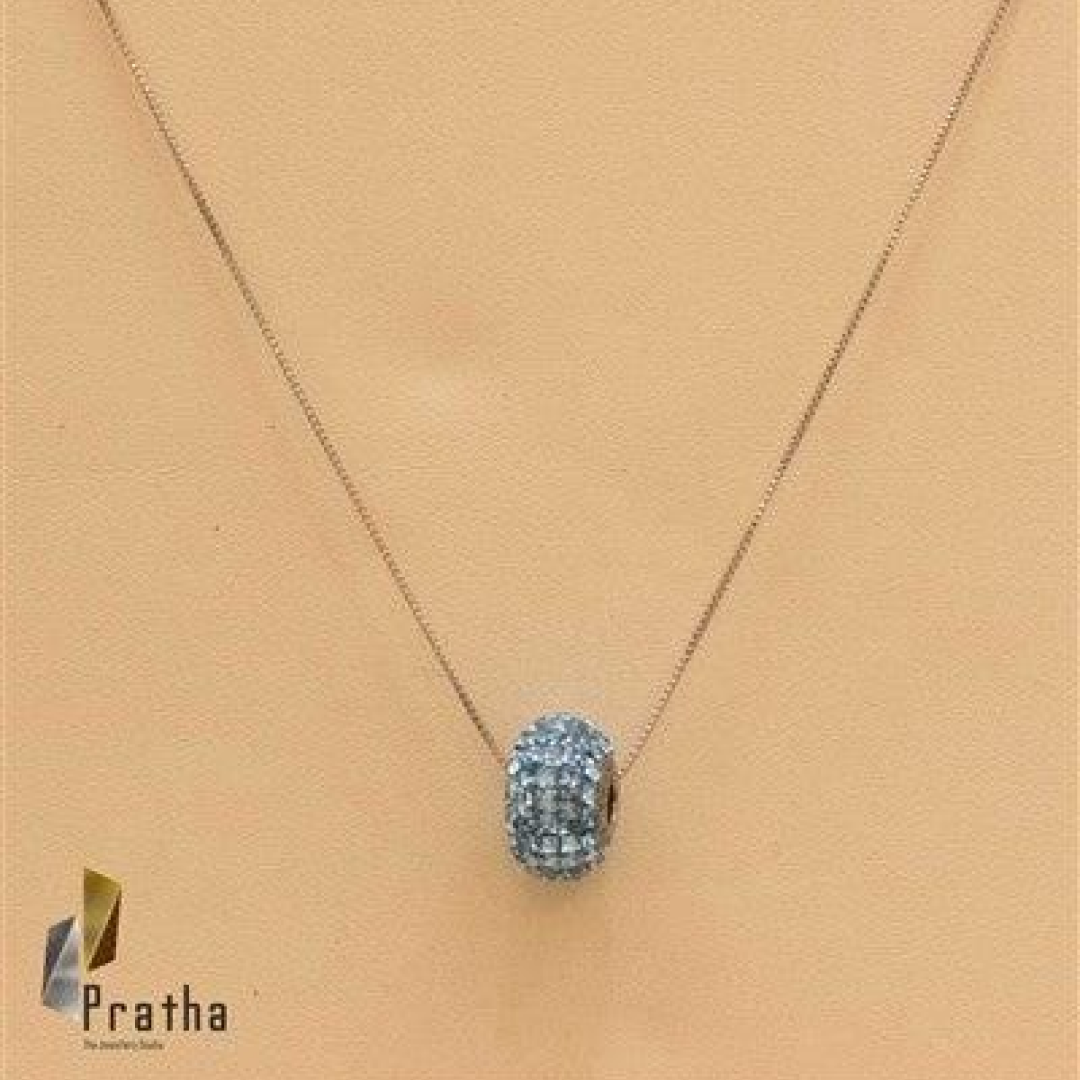 Blue Ring  Pendant With Chain
