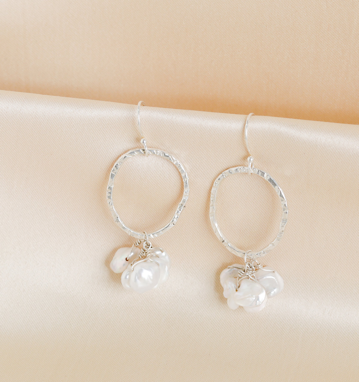 Clustered Pearl Hook Earrings
