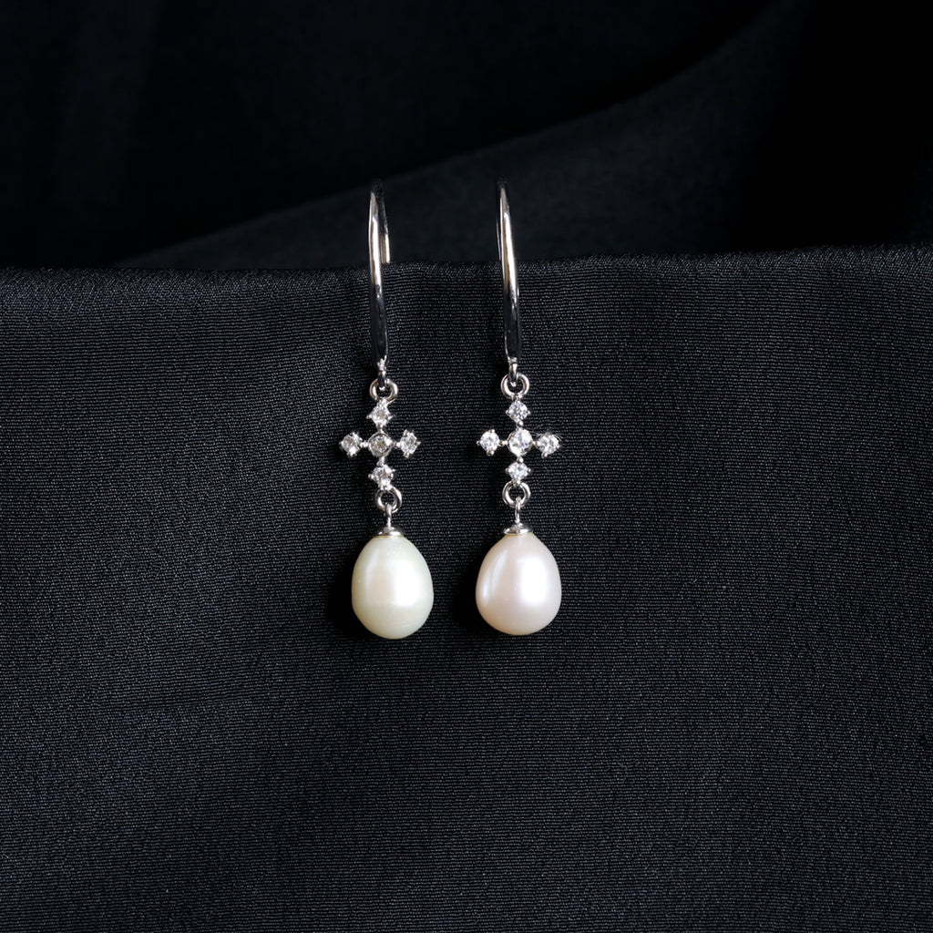 Zircon Pearl Drop Hooks