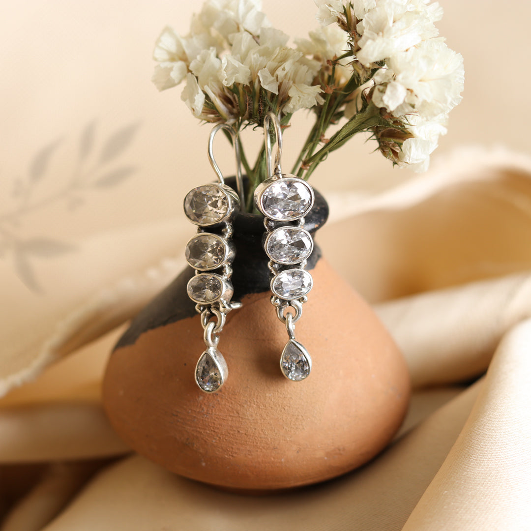 Stacked Zircon Earrings