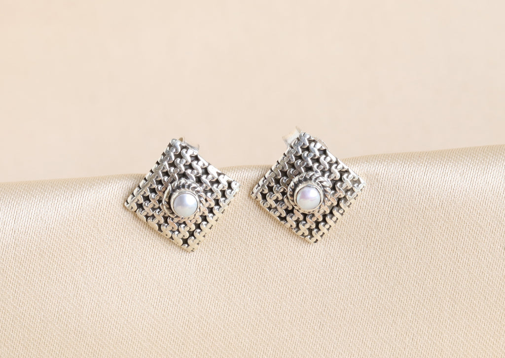 Square Pearl Studds