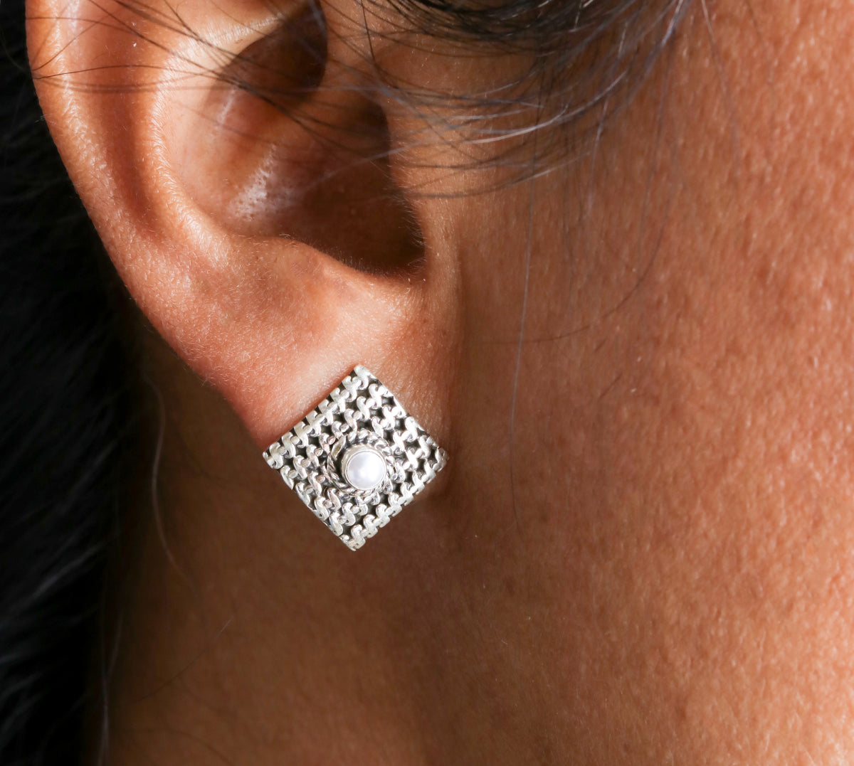 Square Pearl Studds