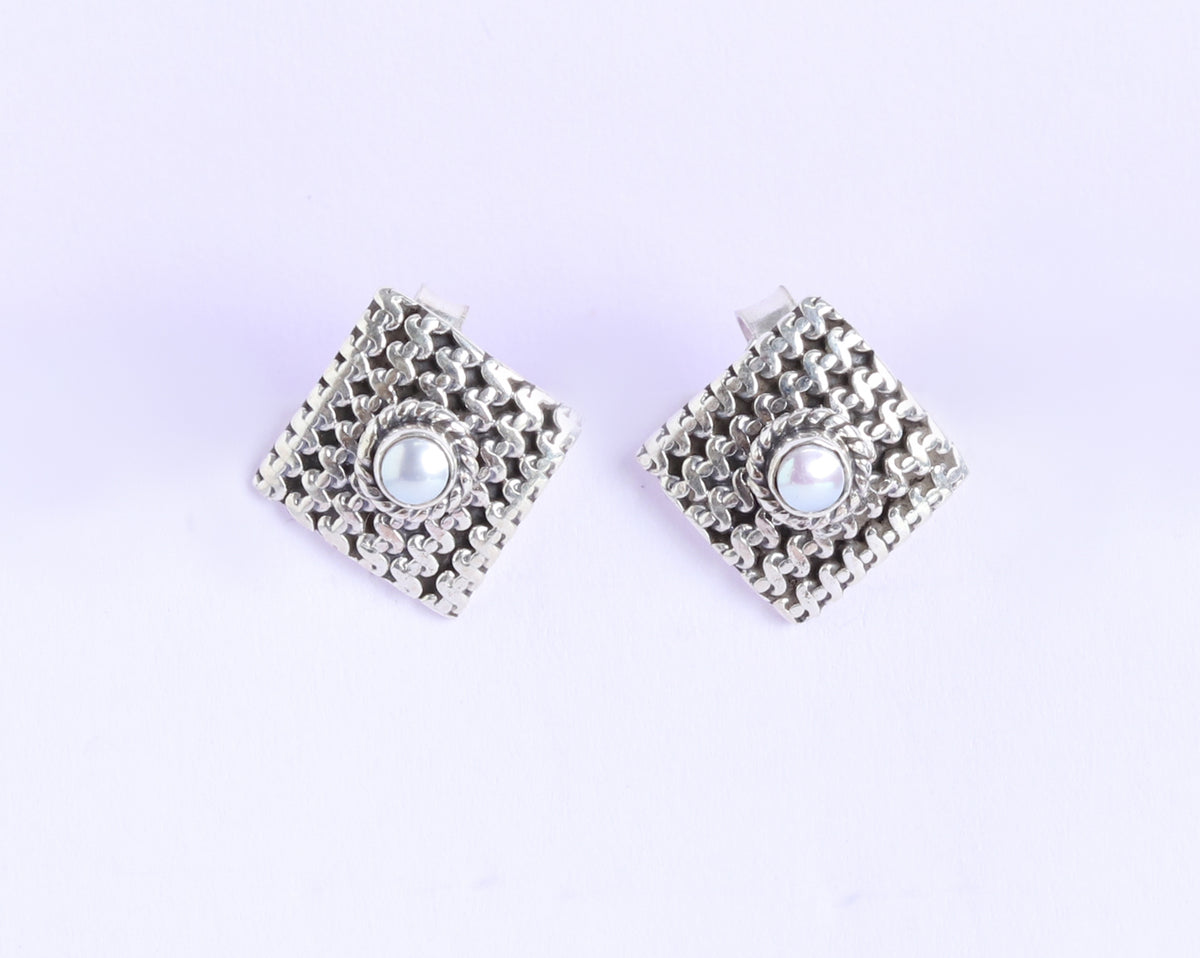 Square Pearl Studds