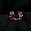 Load image into Gallery viewer, Semi-Circular Ruby Earrings