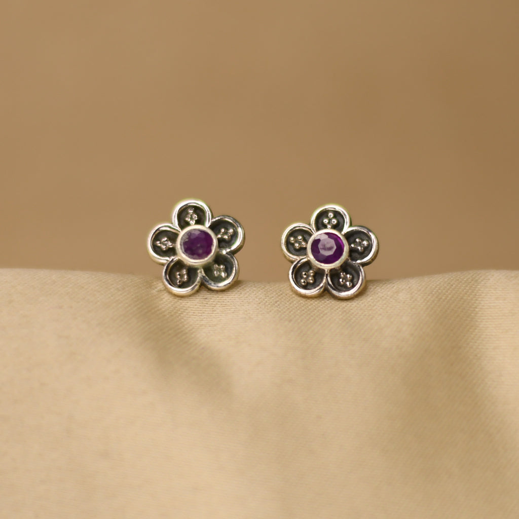 Floral Ruby Studds