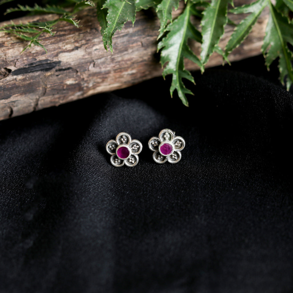 Floral Ruby Studds