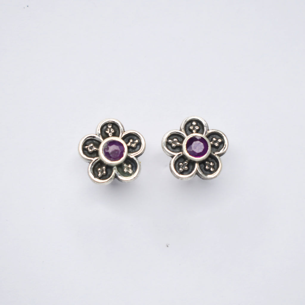 Floral Ruby Studds