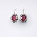 Oval Hydro Ruby Earrings
