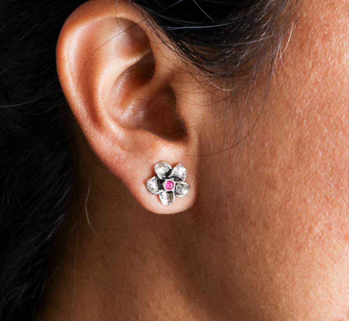 Floral Ruby Studds