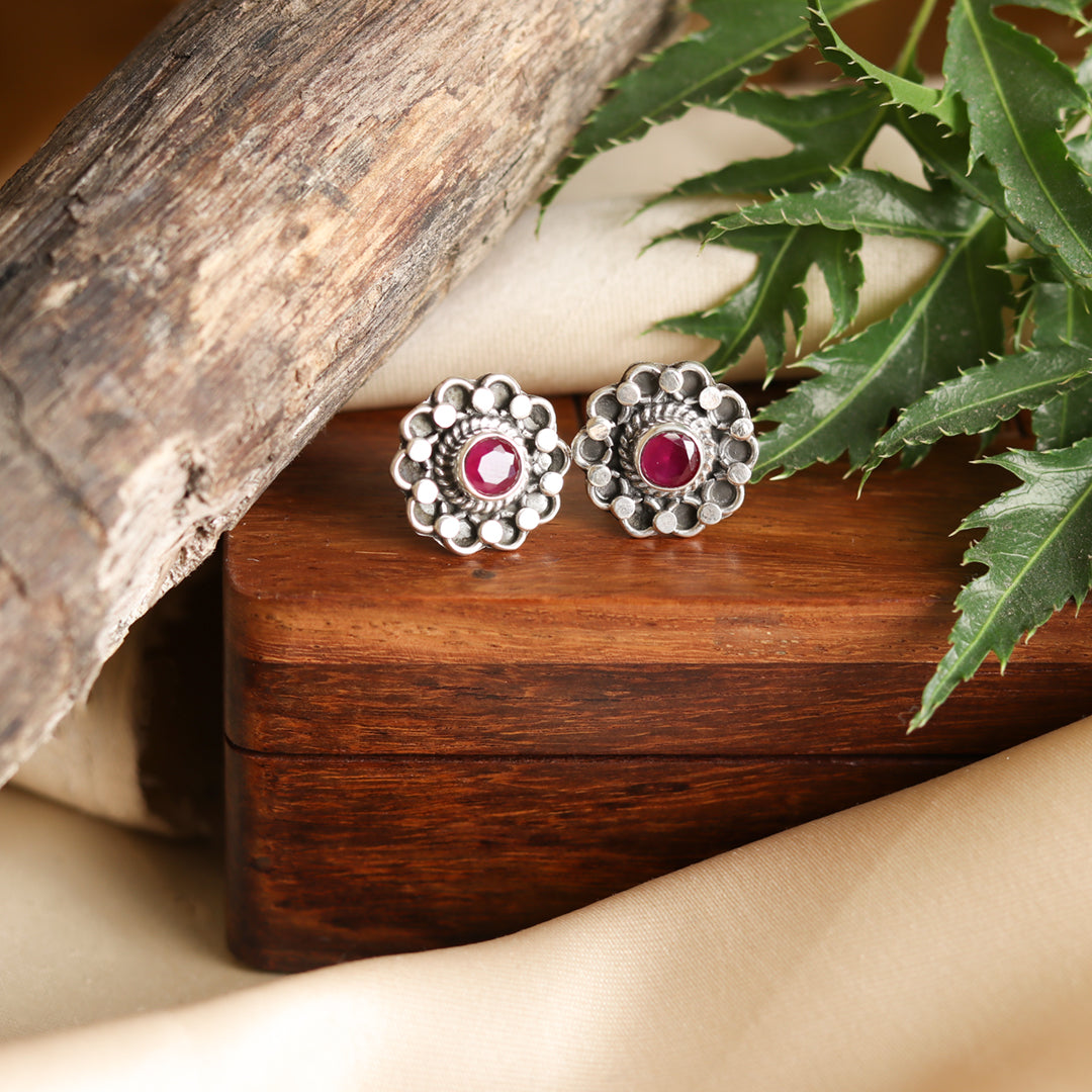 Floral Hydro Ruby Studds