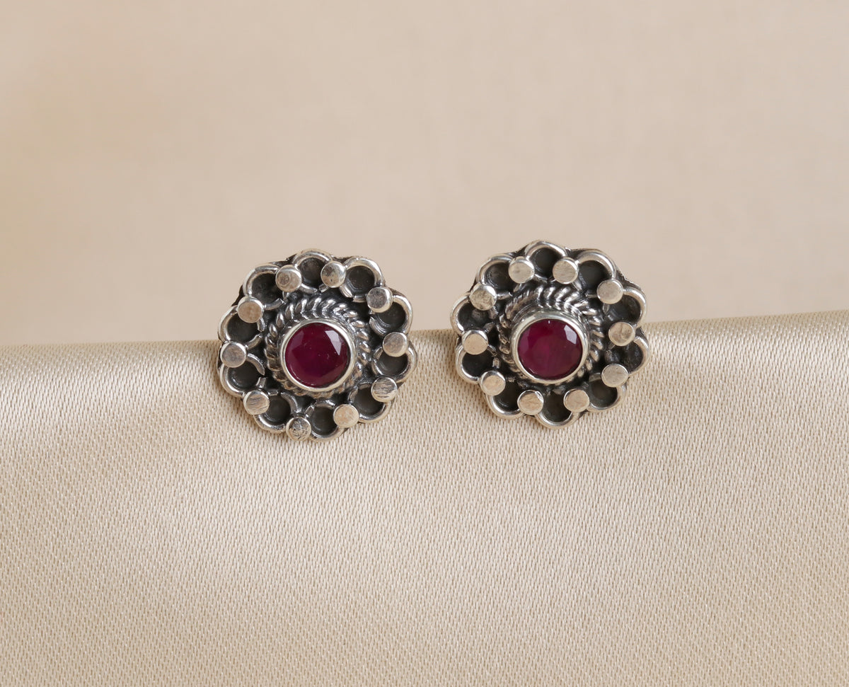 Floral Hydro Ruby Studds