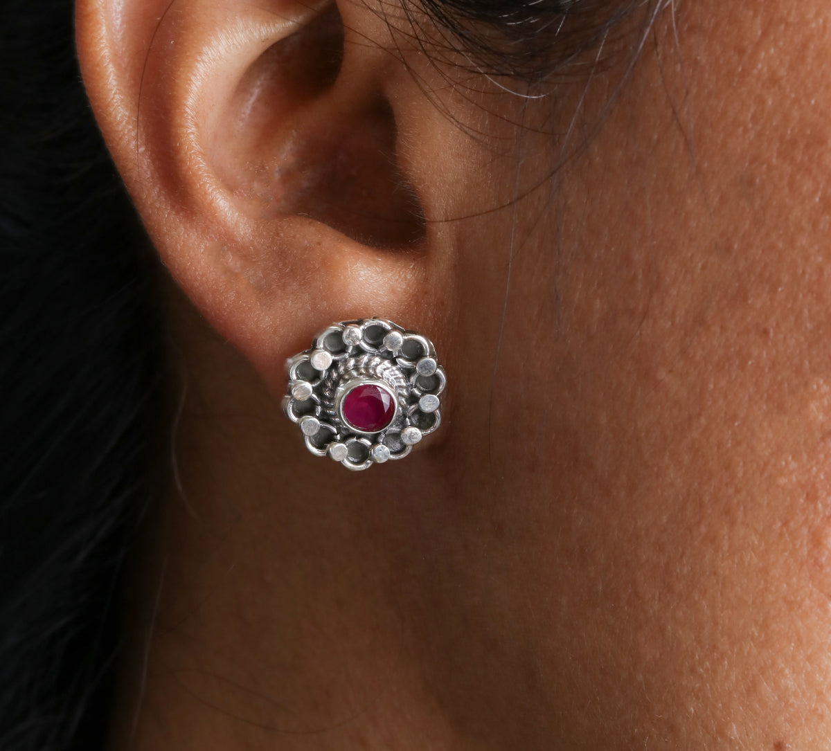 Floral Hydro Ruby Studds