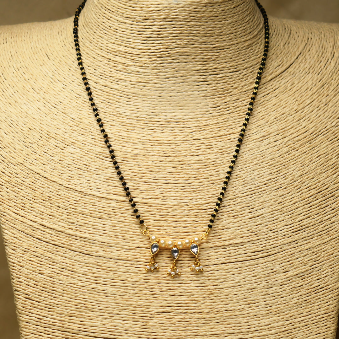 Triple Kundan Drop Mangalsutra