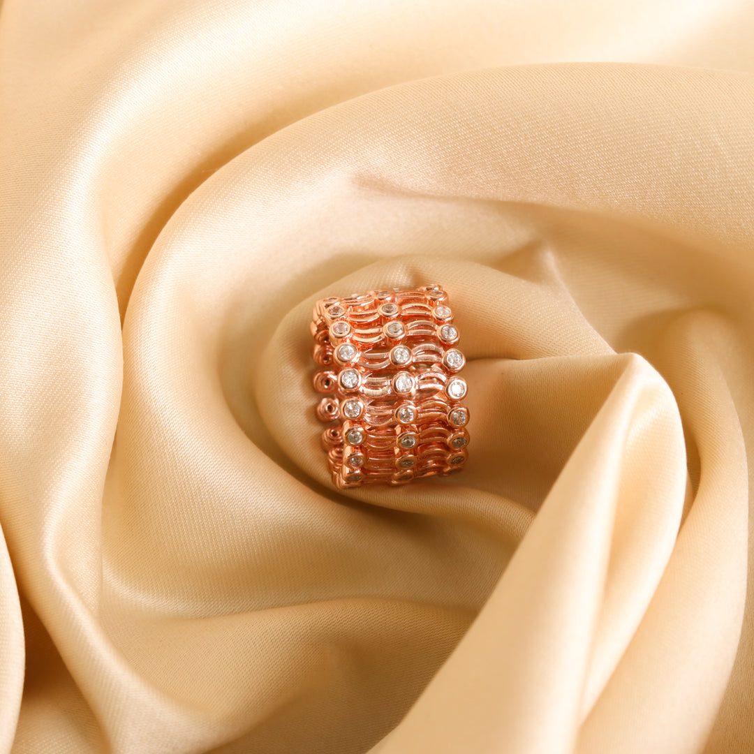 Adjustable Rose Gold Ring Kada