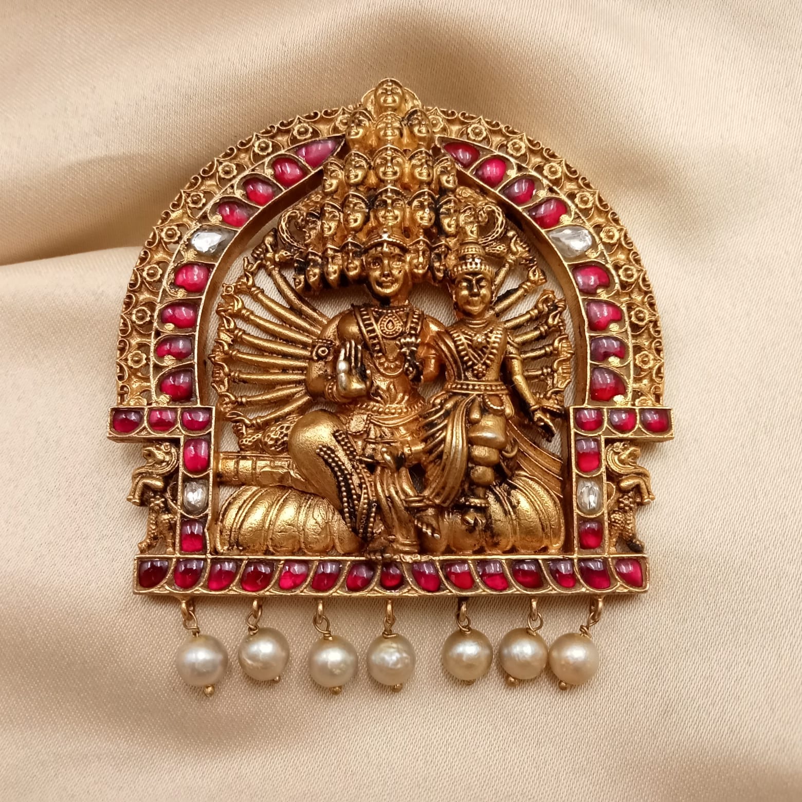 Gold Plated Temple Pendant