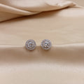 Travel Solitaires Earrings – Rhodium-polished, 925 sterling silver, Solitaire stud earrings