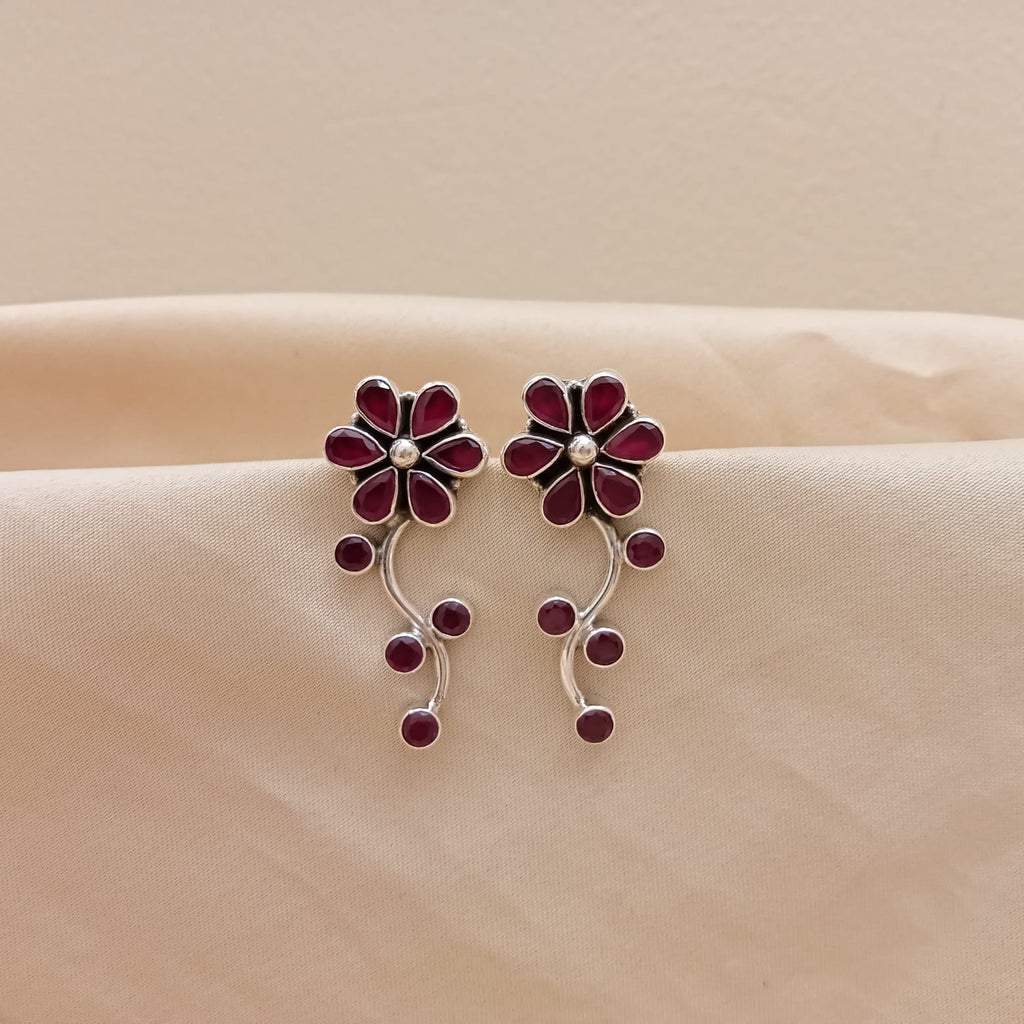 Floral Ruby Earrings
