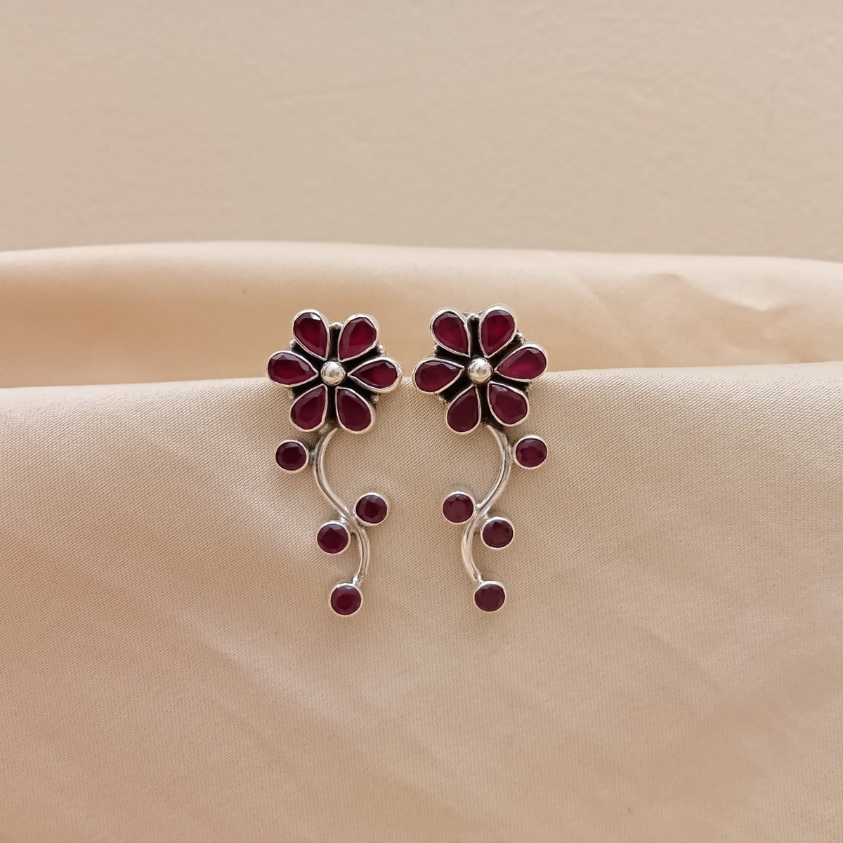 Floral Ruby Earrings