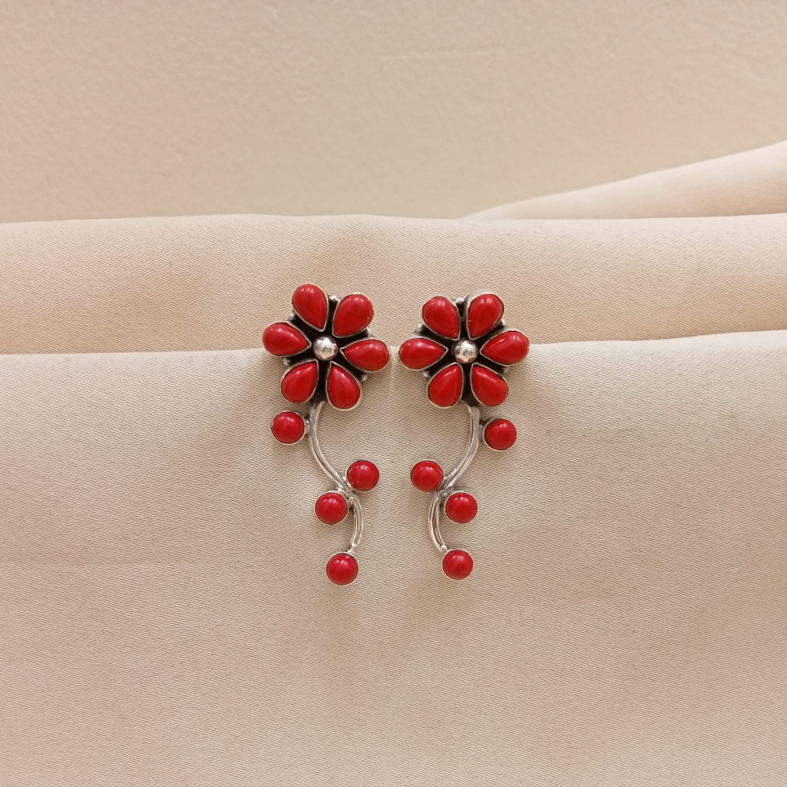 Floral Hydro Coral Earrings